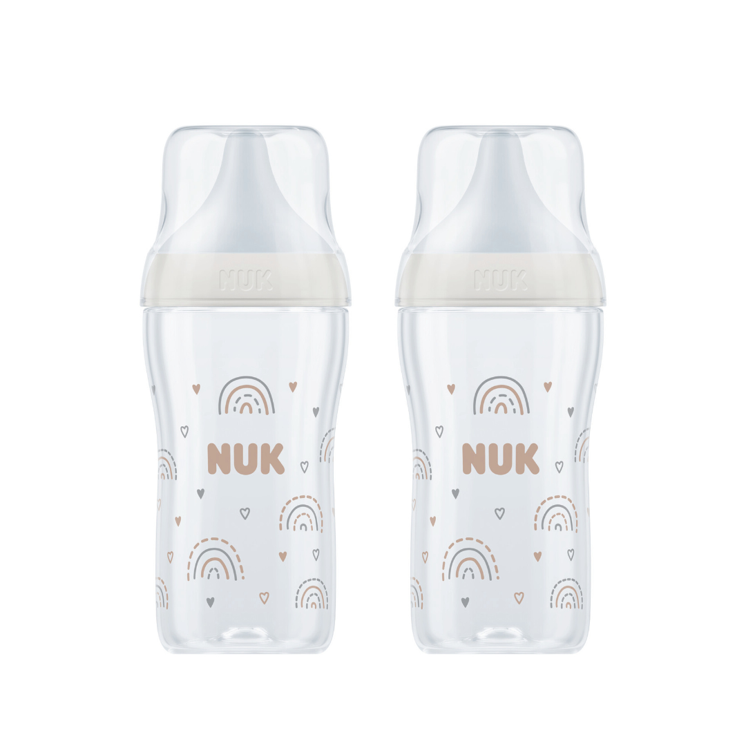 NUK Perfect Match Set - 260ml Twin Pack Beige/Rainbow