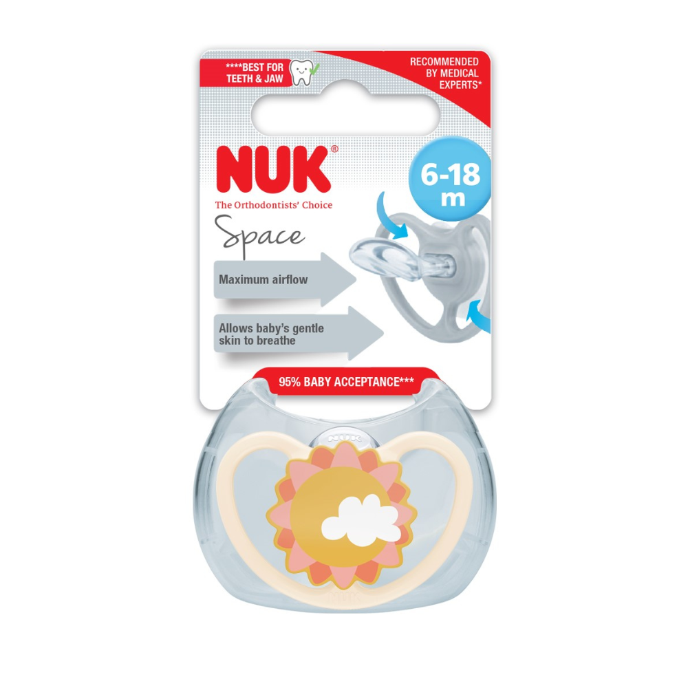 NUK Space Silicone Soother 1 pack - Sun