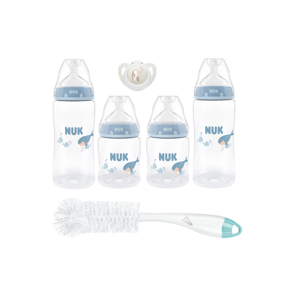 NUK First Choice 4 Bottle Starter Pack - Whale
