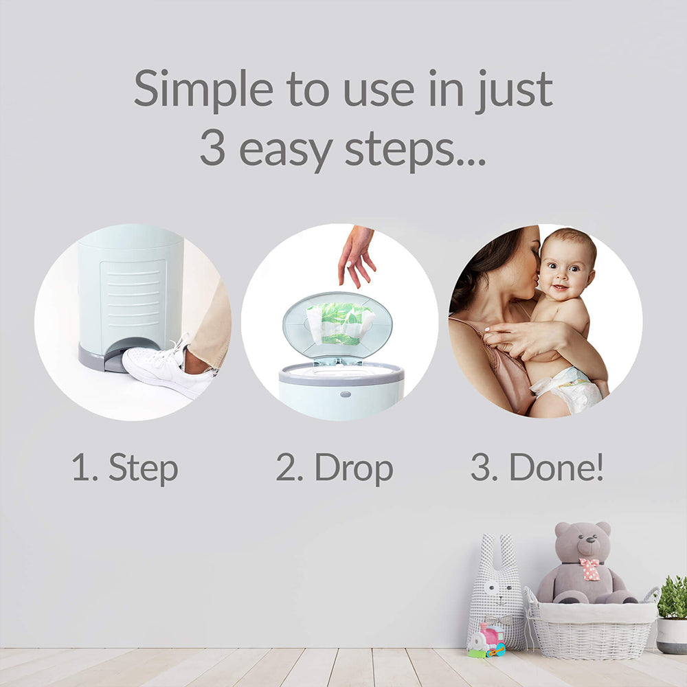 Korbell Classic 16 Litre Nappy Bin Bundle (with free liner) - White