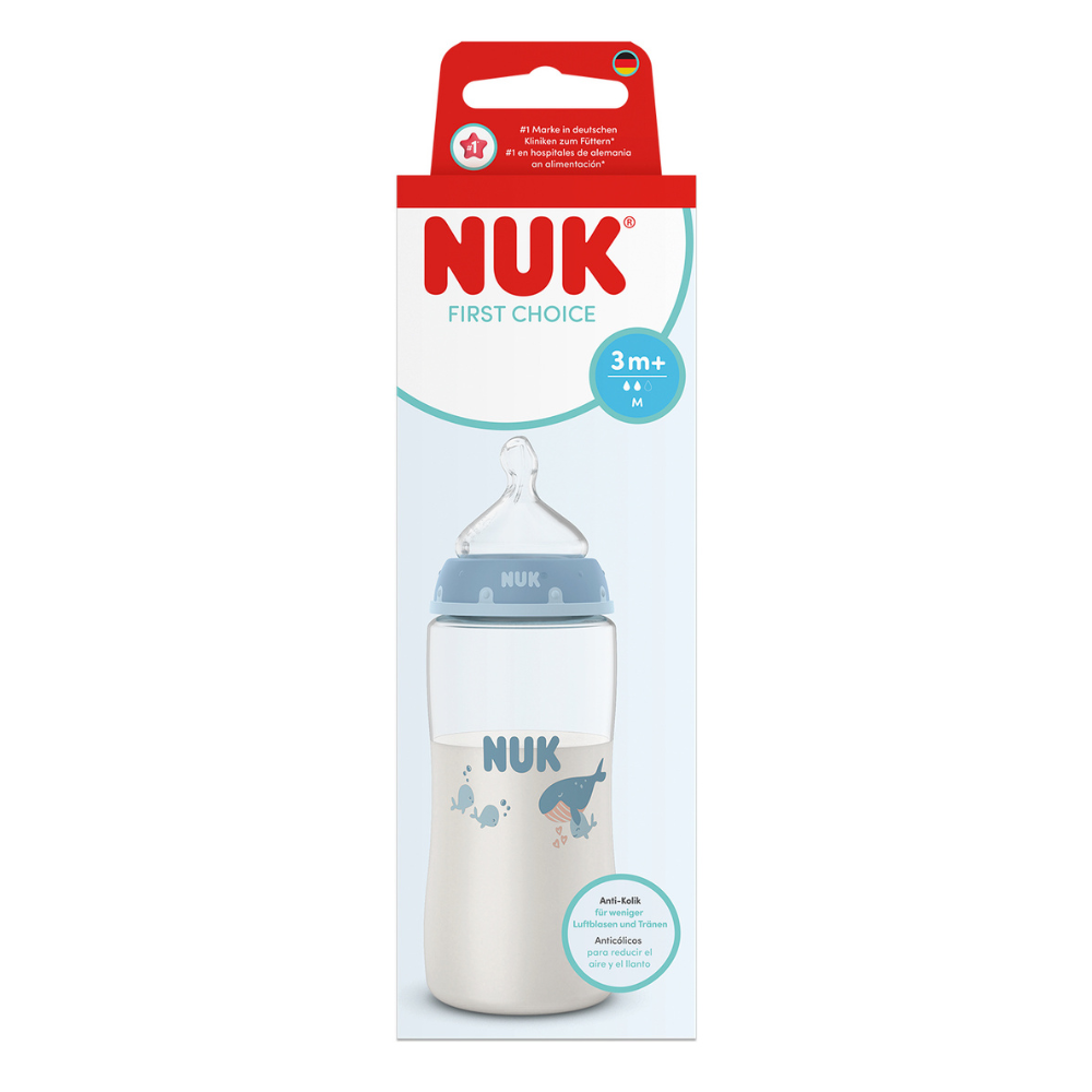 NUK First Choice Bottle 300ml Medium - Whale