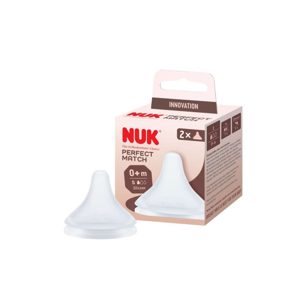 NUK Perfect Match Soft and Flexible Silicone Teat - 2 Pack