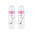 NUK First Choice Temperature Control Bottle with Silicone Teat 300ml 2 Pack - Giraffe - ShopBaby