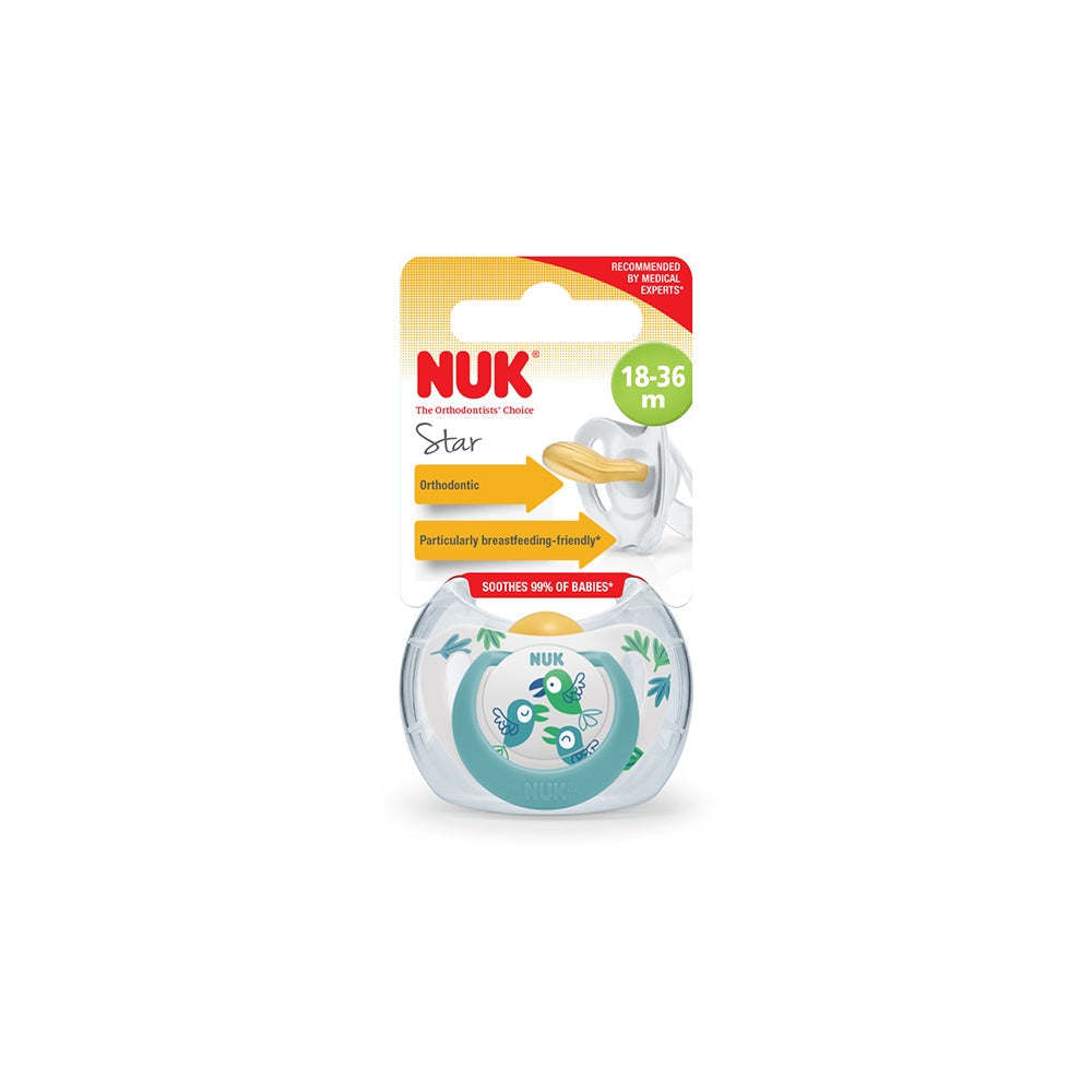 NUK Star Latex Soother 1 Pack - Birds