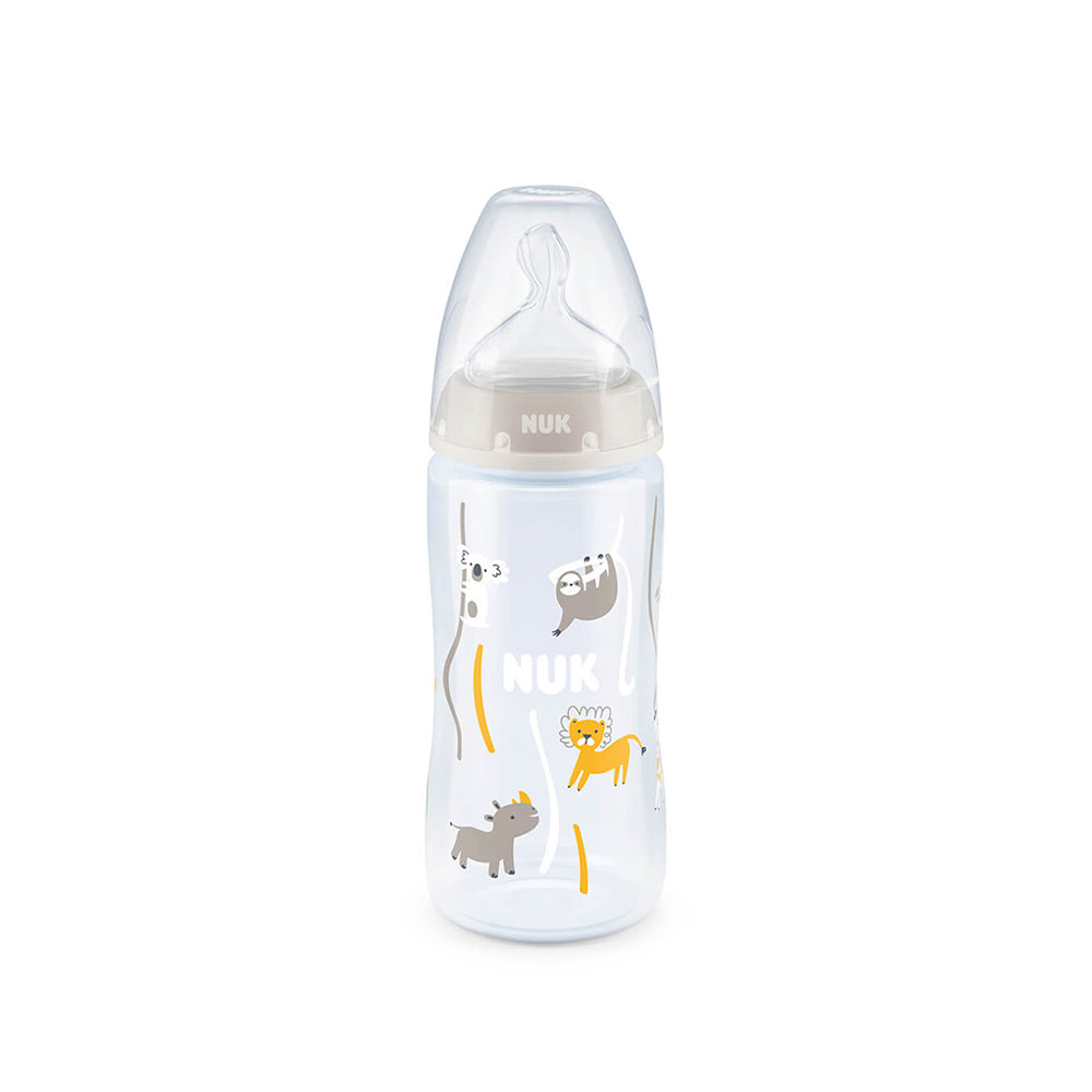 NUK First Choice Temperature Control Bottle with Silicone Teat 300ml - Safari - ShopBaby
