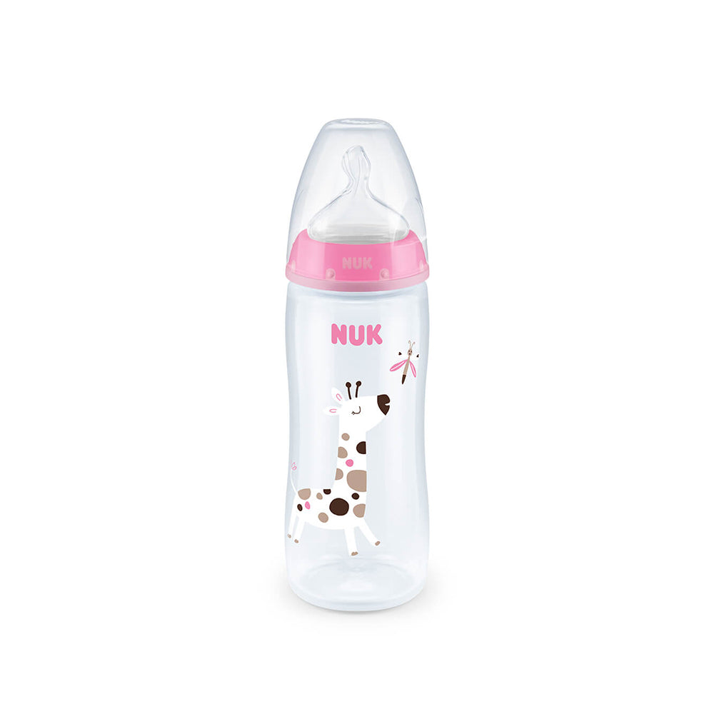NUK First Choice Temperature Control Bottle with Silicone Teat 300ml- Giraffe - ShopBaby