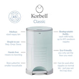 Korbell Classic 16 Litre Nappy Bin Bundle (with free liner) - Mint