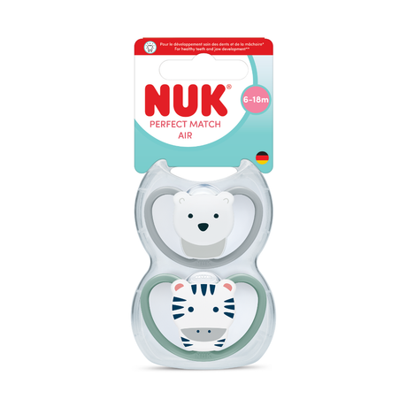 NUK Perfect Match Air Soother 2 Pack - Polar Bear/Zebra