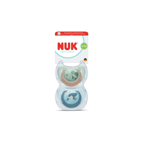 NUK First Choice Silicone Soother 2 Pack - Whale/Turtle