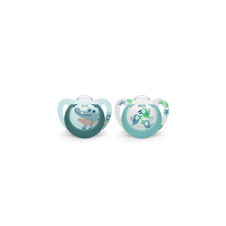 NUK Star Silicone Soother 2 Pack- Birds/Crocodile - ShopBaby