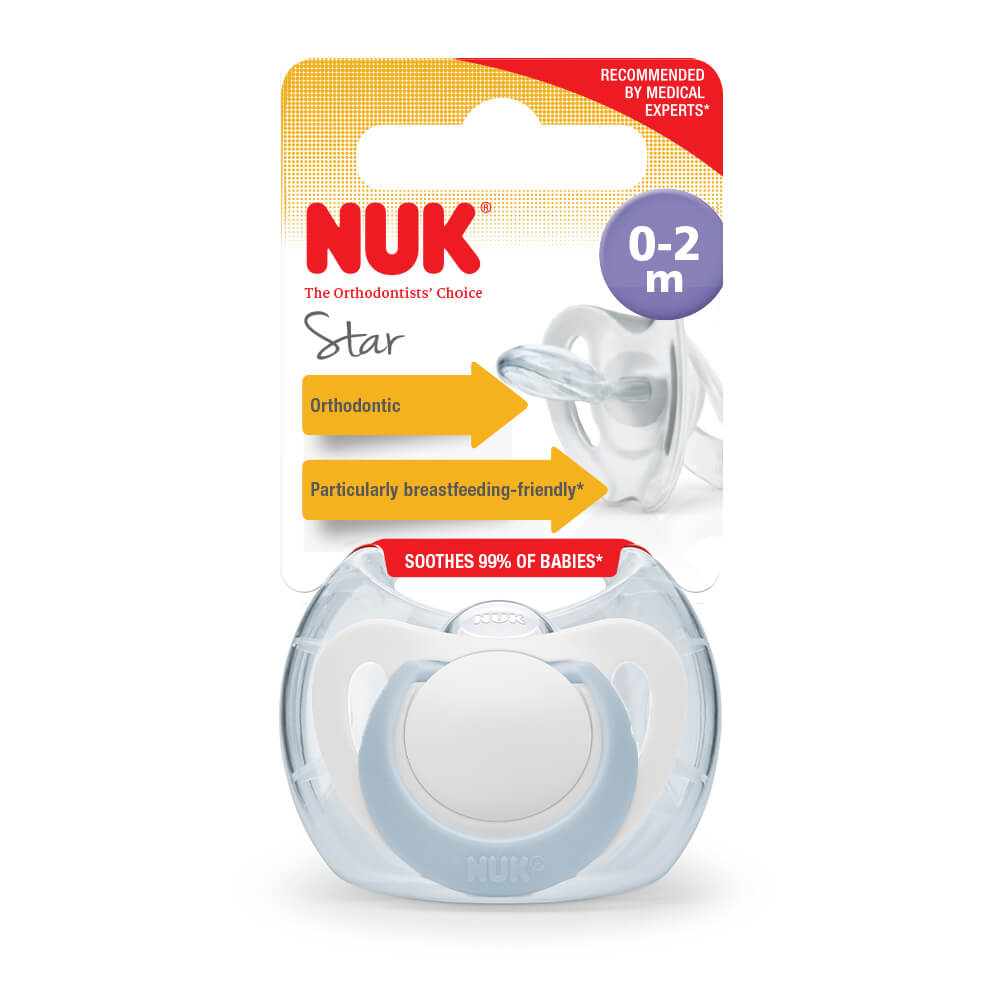 NUK Star Silicone Soother 1 Pack - Blue
