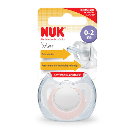NUK Star Silicone Soother 1 Pack - Rose