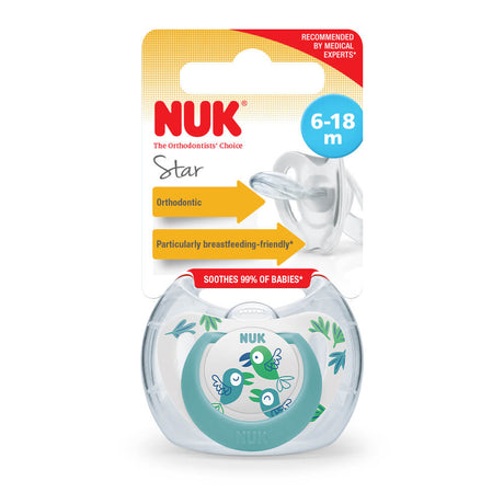 NUK Star Silicone Soother 1 Pack - Birds