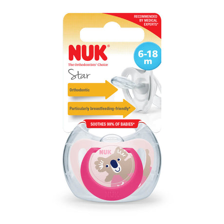 NUK Star Silicone Soother 1 Pack - Koala