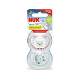 NUK Glow in the Dark Silicone Soother 2 Pack - Sheep