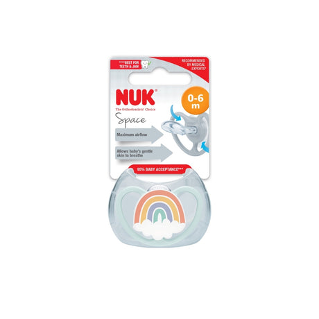 NUK Space Silicone Soother 1 pack - Rainbow