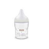 NUK Perfect Match Glass Bottle with Soft and Flexible Silicone Teat 120ml - Rainbow