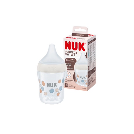 NUK Perfect Match Bottle with Soft and Flexible Silicone Teat 150ml - Cotton