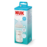 NUK Perfect Match Glass Bottle with Soft and Flexible Silicone Teat 230ml - Rainbow