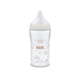 NUK Perfect Match Glass Bottle with Soft and Flexible Silicone Teat 230ml - Rainbow