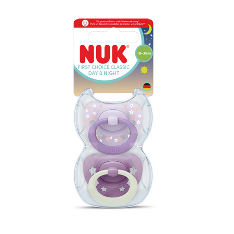 NUK First Choice Classic Day&Night 2 pack - Purple/Star
