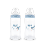 NUK Temperature Control Bottle with Silicone Teat 300ml 2 Pack - Whale
