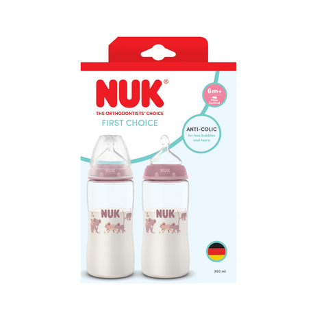 NUK Temperature Control Bottle with Silicone Teat 300ml 2 Pack - Koala