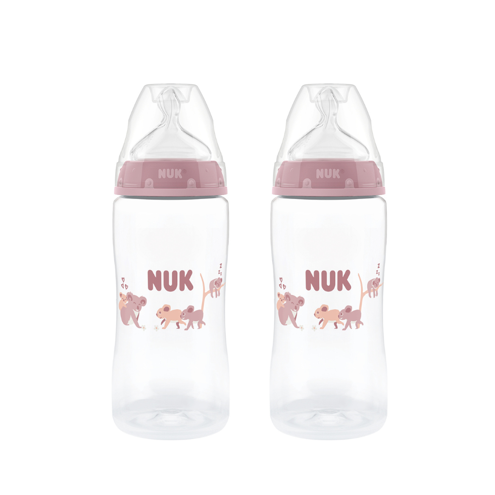 NUK Temperature Control Bottle with Silicone Teat 300ml 2 Pack - Koala