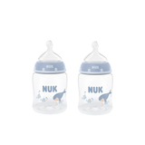 NUK Temperature Control Bottle with Silicone Teat 150ml 2 Pack - Whale