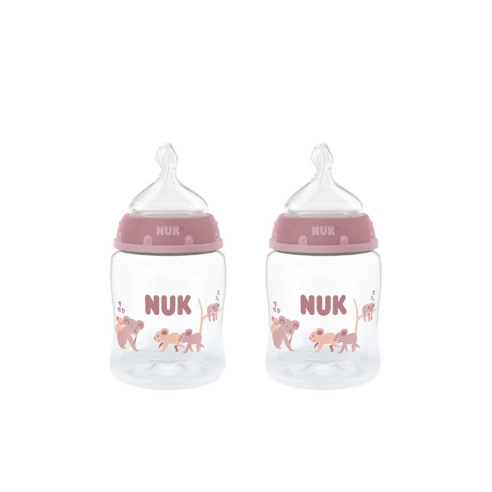 NUK Temperature Control Bottle with Silicone Teat 150ml 2 Pack - Koala