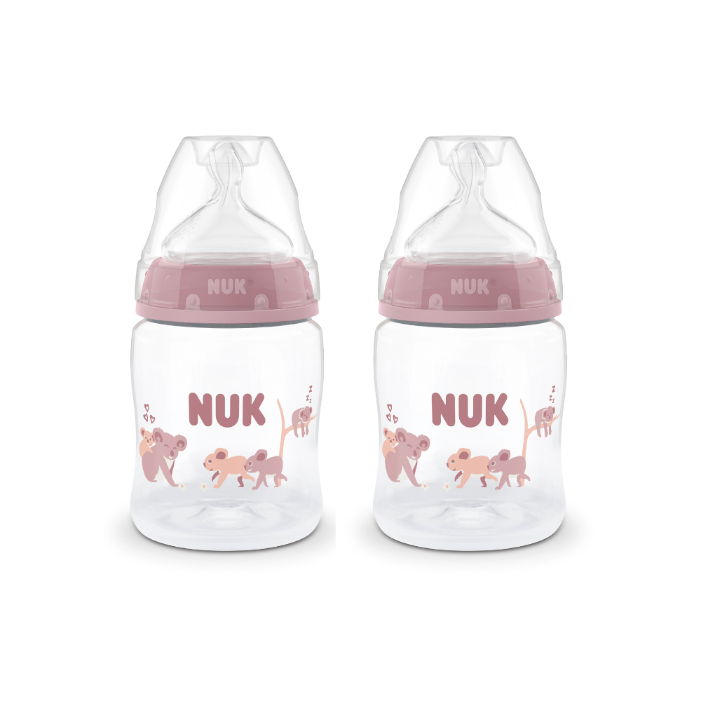 NUK Temperature Control Bottle with Silicone Teat 150ml 2 Pack - Koala