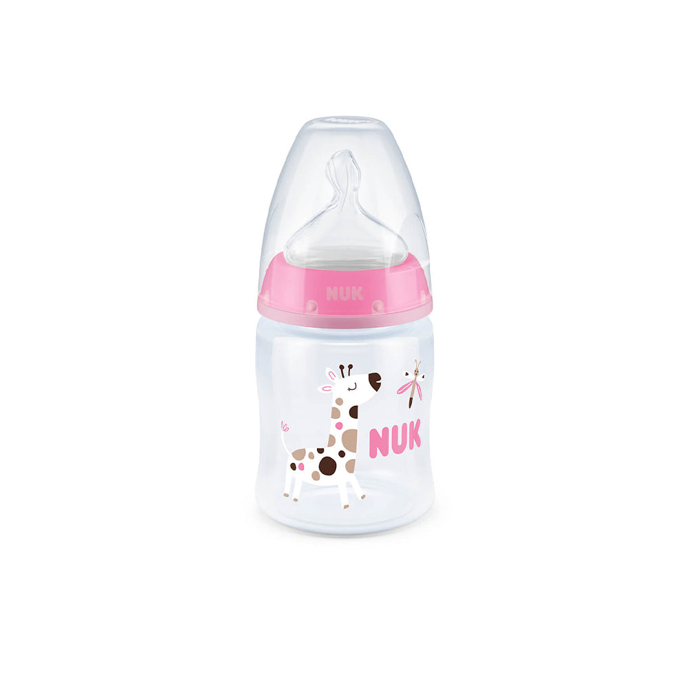NUK Temperature Control First Choice Bottle with Silicone Teat 150ml - Giraffe - Shopbaby