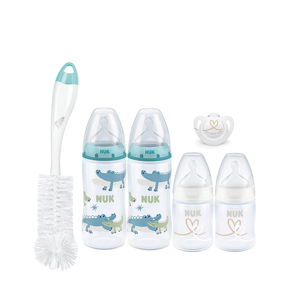 NUK First Choice Temperature Control Bottle Starter Pack- Crocodile - ShopBaby