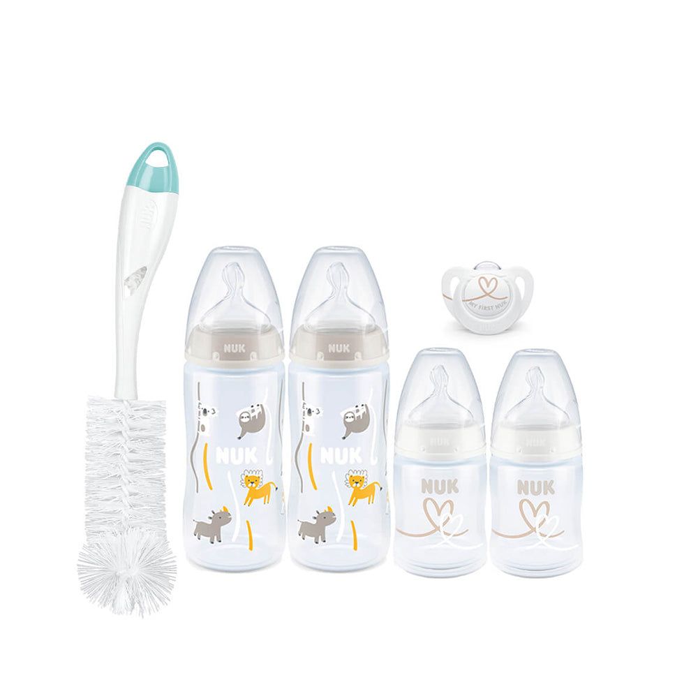 NUK First Choice Temperature Control Bottle Starter Pack- Safari - ShopBaby