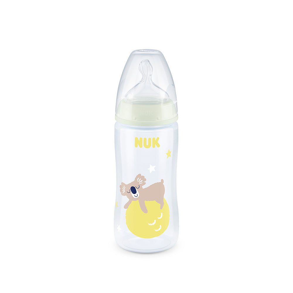 NUK First Choice Glow in The Dark Temperature Control Bottle 300ml- Koala - ShopBaby
