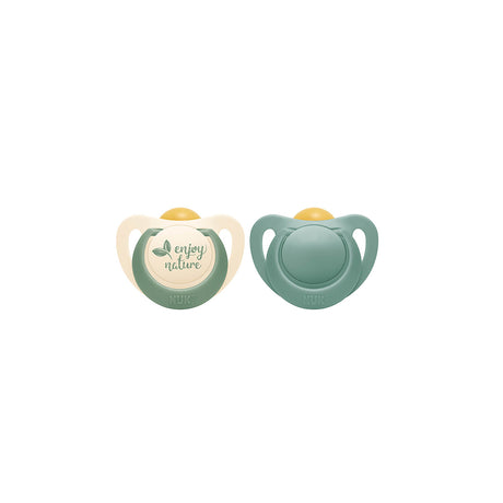 NUK For Nature Latex Soother 2 Pack - Green - ShopBaby