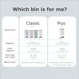 Korbell Plus size 26 Litre Nappy Bin Bundle - White (with free liner)