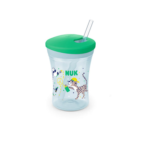 NUK Evolution Action Cup with Straw - Leopard - ShopBaby