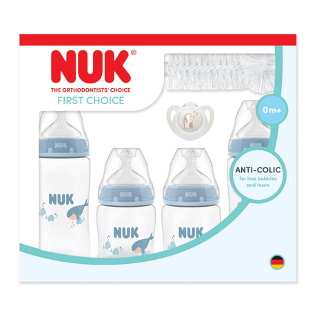 NUK First Choice 4 Bottle Starter Pack - Whale