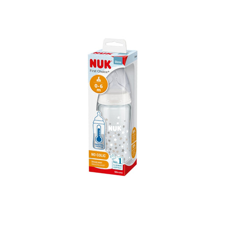 NUK FC + 240ml Glass Bottle Silicone Teat  - Stars