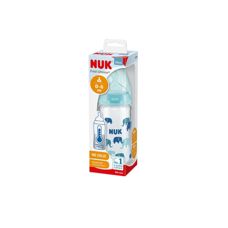 NUK FC + 240ml Glass Bottle Silicone Teat  - Elephant