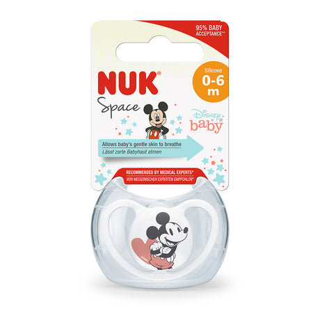 NUK Disney Space Soother Silicone 1 pack - Mickey White