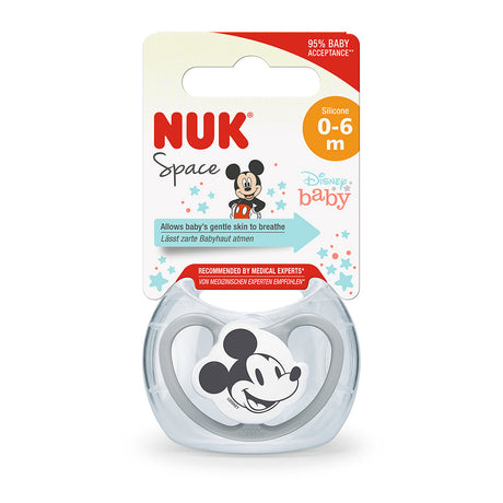 NUK Disney Space Soother Silicone 1 pack - Mickey Grey