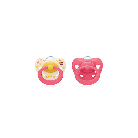 NUK Signature Silicone Soother 2 Pack- Bee/Hearts - ShopBaby