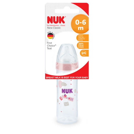 NUK New Classic Bottle 250ml- Pink Bird