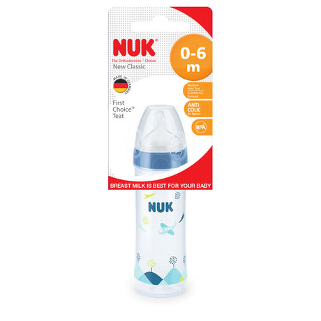 NUK New Classic Bottle 250ml - Blue Plane
