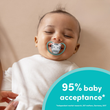 NUK Perfect Match Air Night Silicone Soother 2 Pack - Lion/Firefly