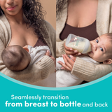 NUK Perfect Match Glass Bottle with Soft and Flexible Silicone Teat 230ml - Rainbow