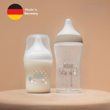 NUK Perfect Match Glass Bottle with Soft and Flexible Silicone Teat 230ml - Rainbow