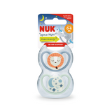 NUK Glow in the Dark Space Silicone Soother 2 Pack - Lion